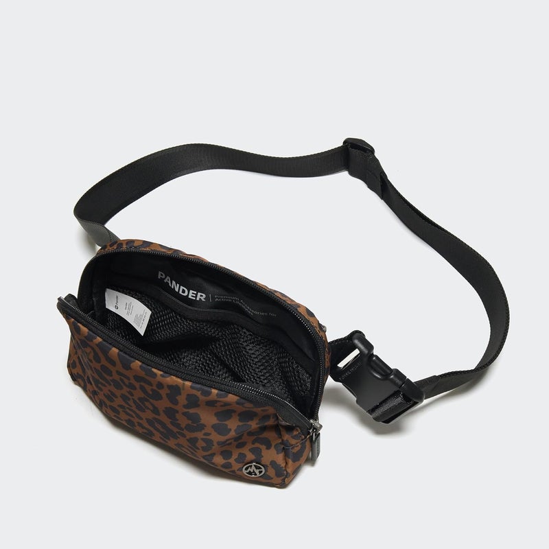 Pander Two Way Zipper Fanny Pack Nylon Everywhere Belt Bag for Women, Water Repellent Waist Packs, Crossbody Bags with Adjustable Strap (Midnight Leopard) - Image 5